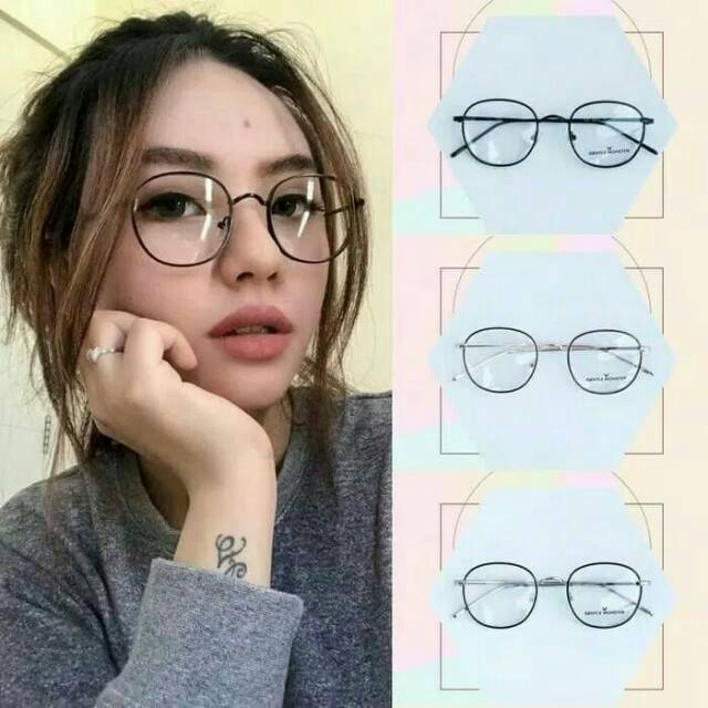 Gratis lensa minus atau plus.. kacamata baca bulat pauline atau frame kacamata gentle monster lulla