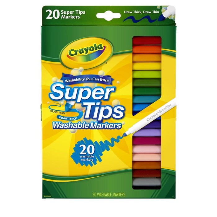 

(DISKON TERMURAH) Crayola Washable Super Tips FineLine Markers 20ct