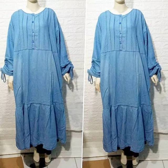 Gamis Jeans Jumbo Big Size / Abaya Jeans