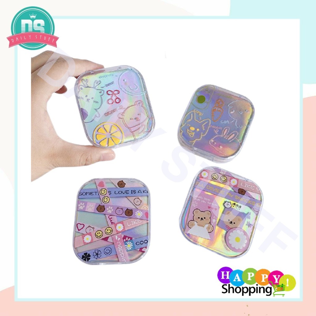 DS CL5 Case Lensa Mini Softlens/Wadah Soflen Hologram/Motif Beruang Imut/Travelkit/Import Harga Terjangkau