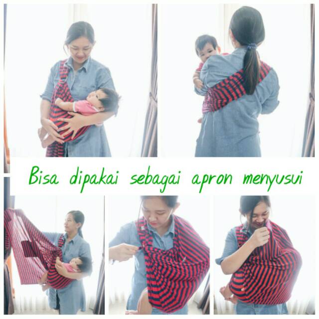 Geos ring gendongan kaos ring geos simple sling geos bayi 2in1 selimut bayi