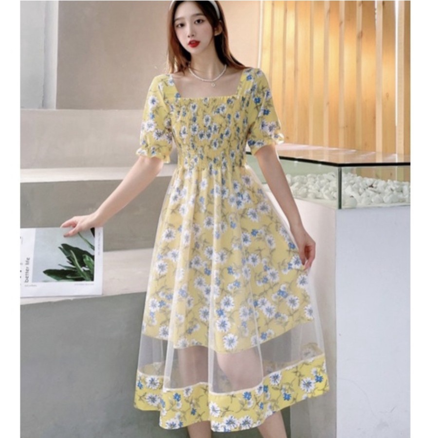 CASUAL MIDI KOREAN DRESS NEW COLLECTION ALL SIZE PREMIUM TILE VINTAGE