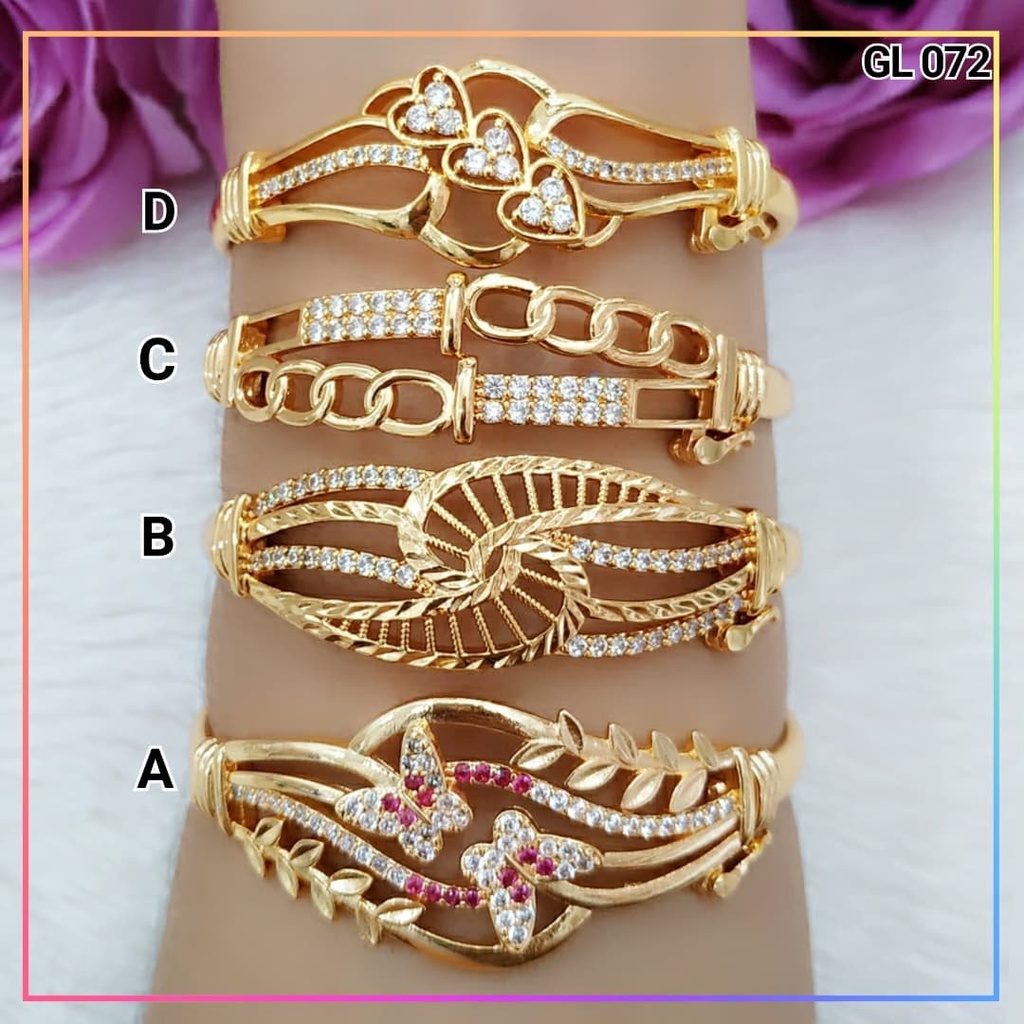 Gelang xuping gelang bangkok dewasa super cantik love permata  lapis emas gold terlaris GL 072