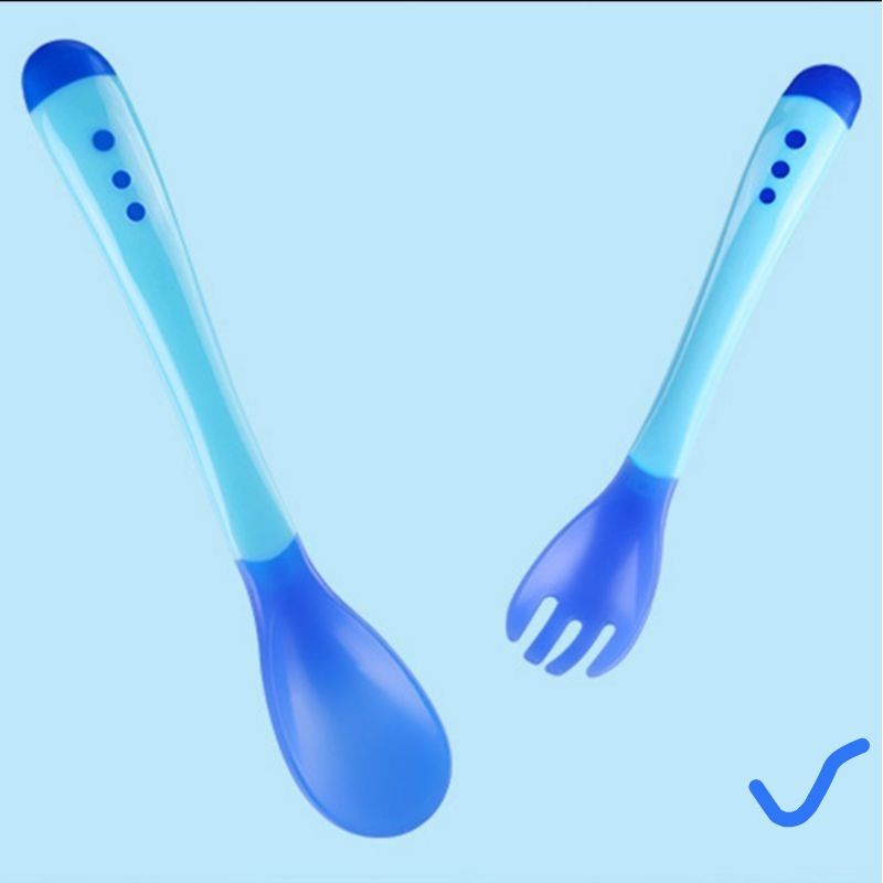 Sendok Makan Bayi Sensor Panas / Spoon Fork Set Heat Sensing