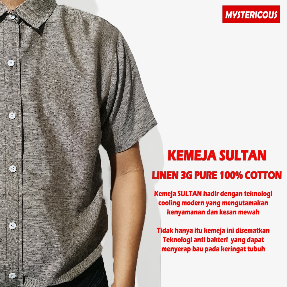 Kemeja Pria Lengan Pendek model SULTAN by Mystericous - Brown