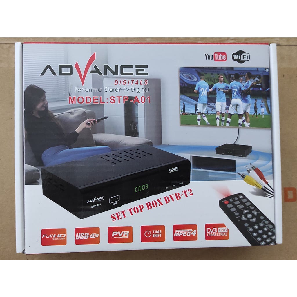 SET TOP BOX ADVANCE DVB T2 STP A01 DIGITAL ORIGINAL GARANSI ANTENA UHF Asli RECEIVER TV