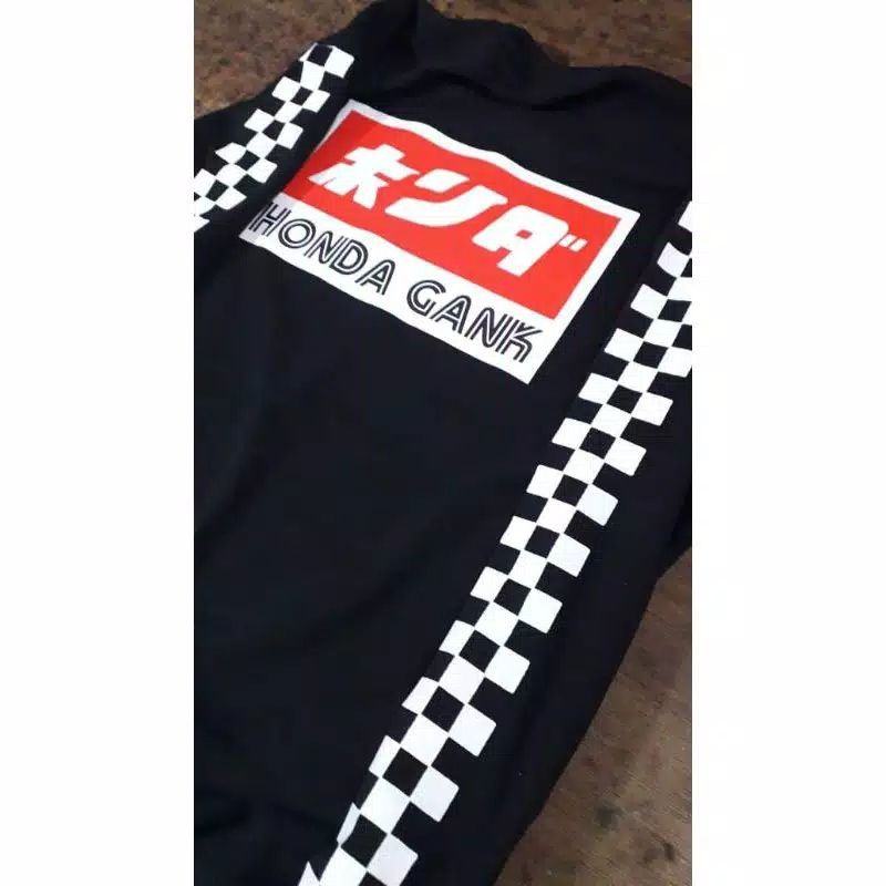 KAOS HONDA GANK HITAM LENGAN PANJANG DAN PENDEK