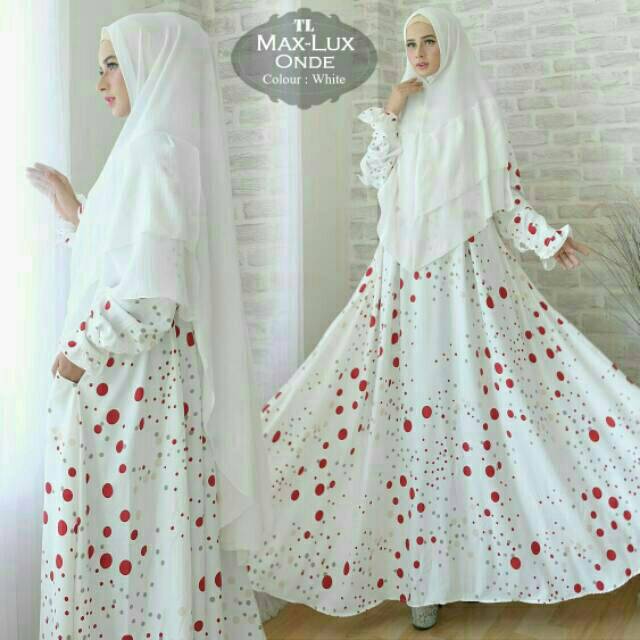 humaira 99 Gamis syari Jumbo Maxmara polkadot