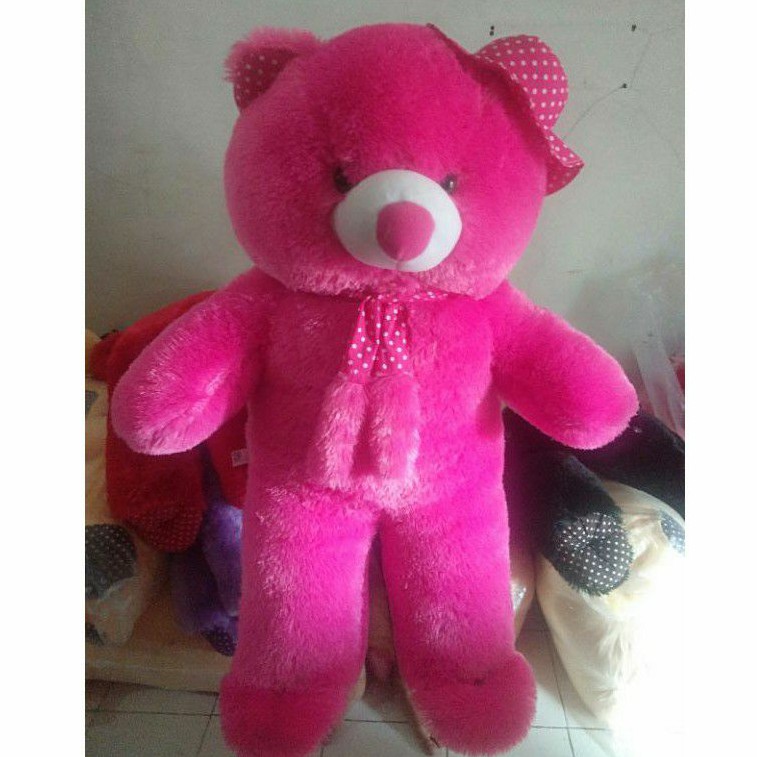 BONEKA TEDDYBEAR JUMBO TOPI SYAL 100CM