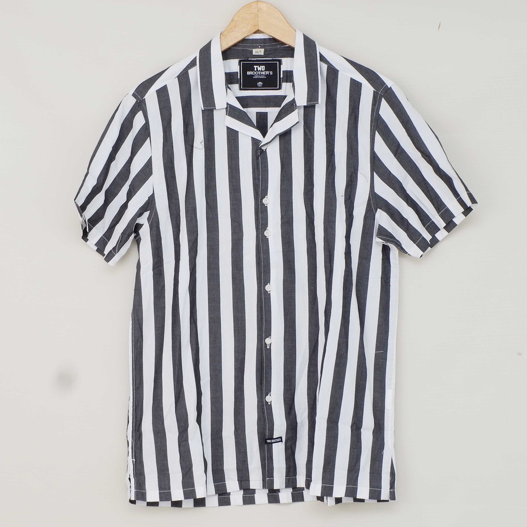 kemeja stripe putih / kemeja stripe abu abu / kemeja stripe pria