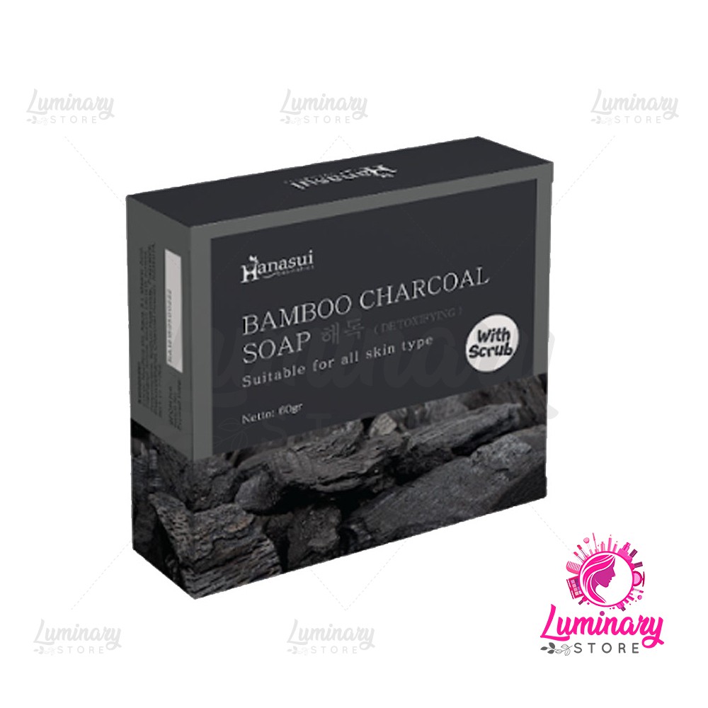 HANASUI BAMBOO CHARCOAL SOAP 60GR ORIGINAL BPOM - SABUN ARANG HANASUI