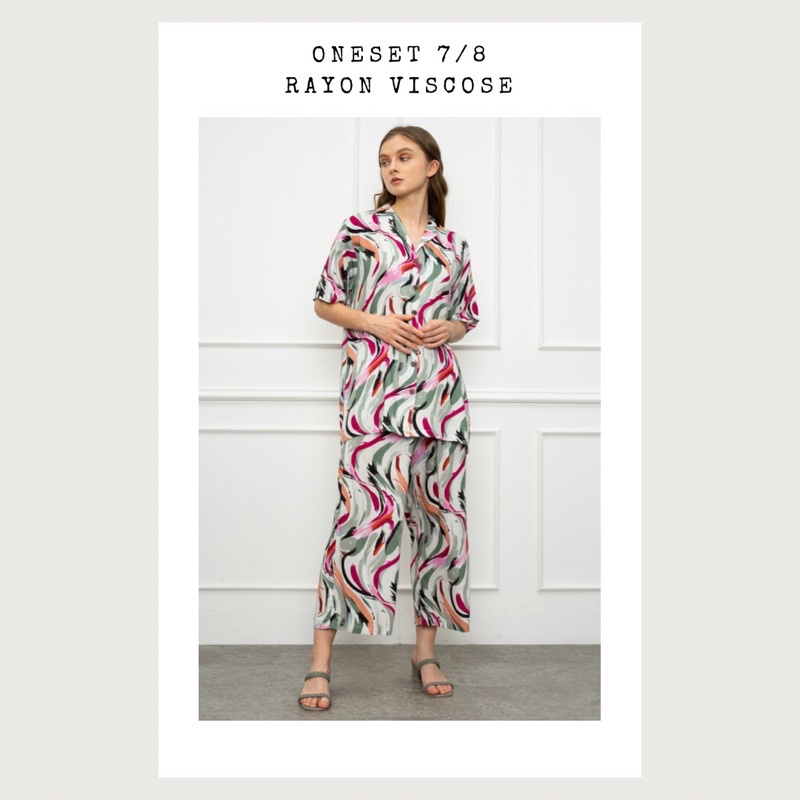 One Set Rayon Kulot | Piyama Rayon Kulot | Piyama Kulot | Set Piyama Rayon | Piyama Rayon Viscose