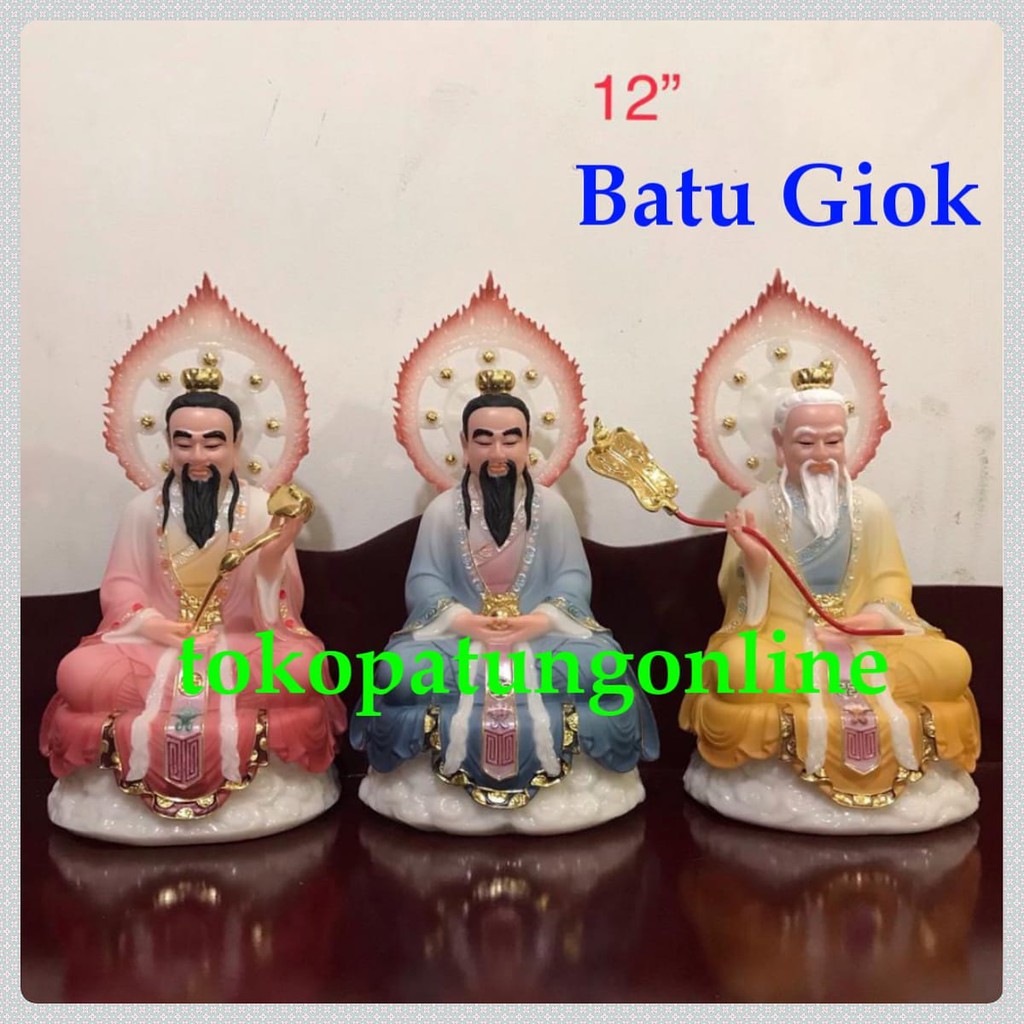 Patung Thai Shang Lao Jin Sam Ceng Kau Cu Set 12in