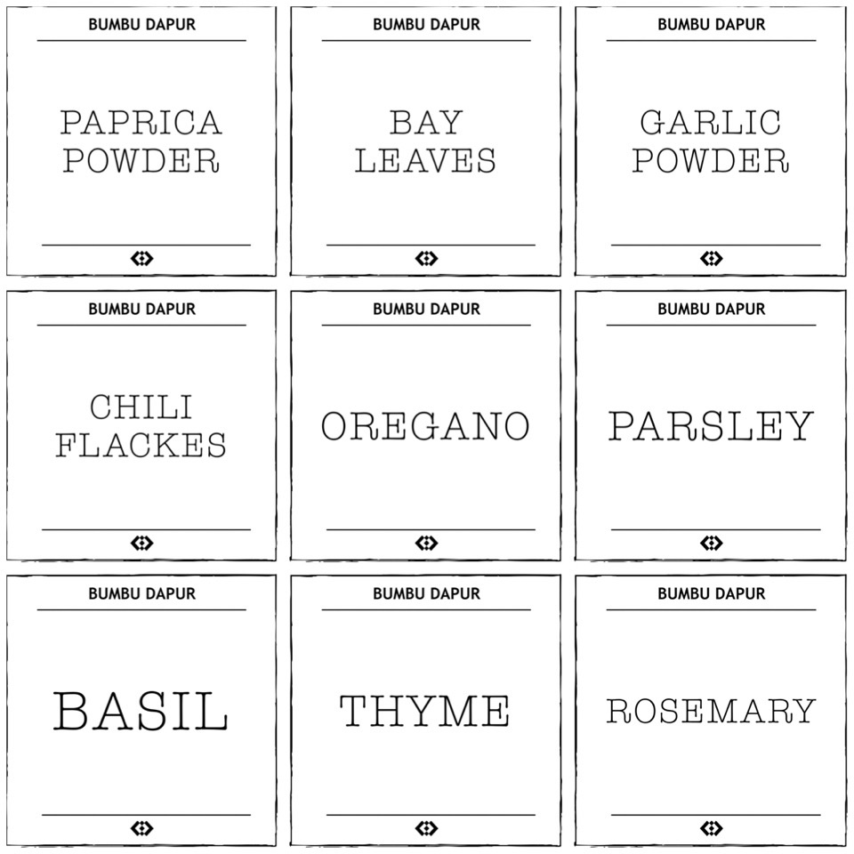

SALE Stiker KITCHEN Label HERB 5x5cm Waterproof Ready Stock