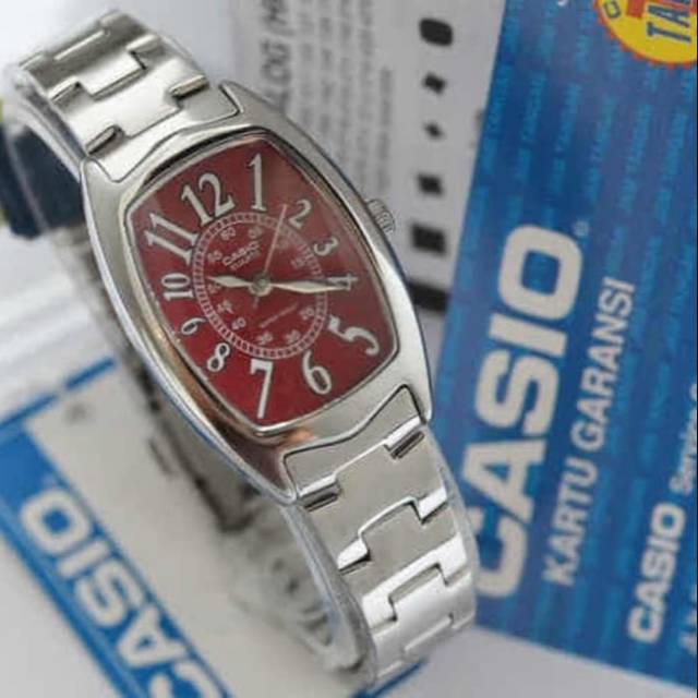 Jam tangan Casio LTP1208D wanita silverred