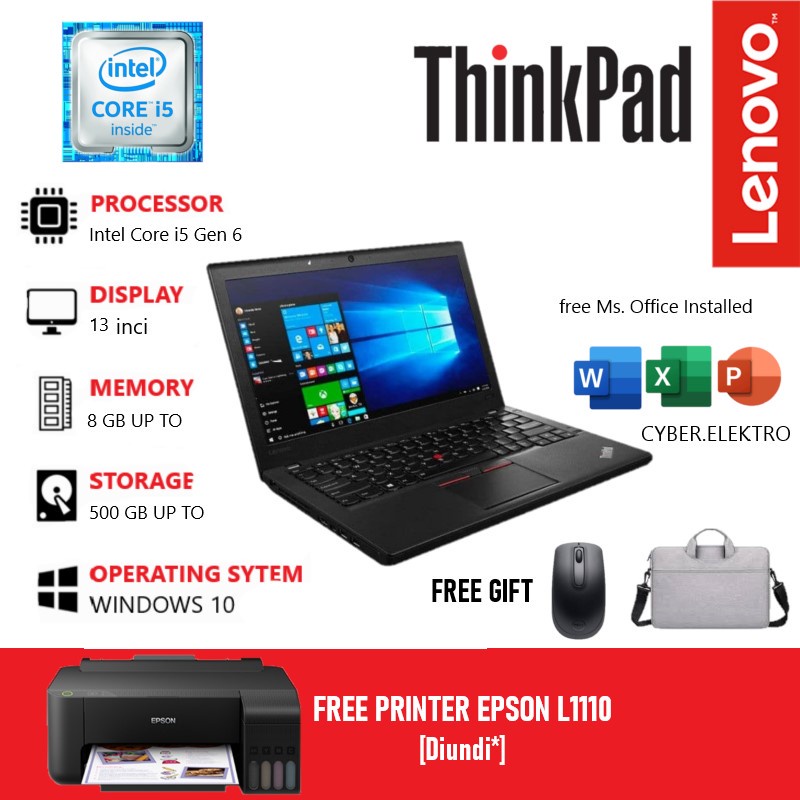 Laptop Gaming Lenovo Thinkpad X260 Intel Core i5 Gen 6 Ram 8GB SSD 256GB/ LAPTOP GAMING/ LAPTOP