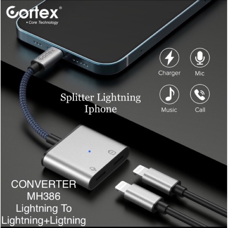 Cortex Splitter iPhone 2in1 Lightning to jack CONVERTER iPhone Original