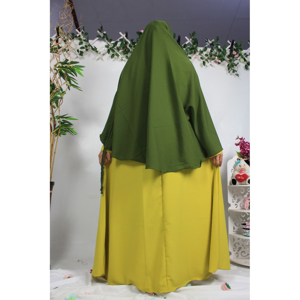 Gamis Set khimar cadar wolfis Kancing ALNA Busana Syari Wanita muslimah fashion style purdah niqob