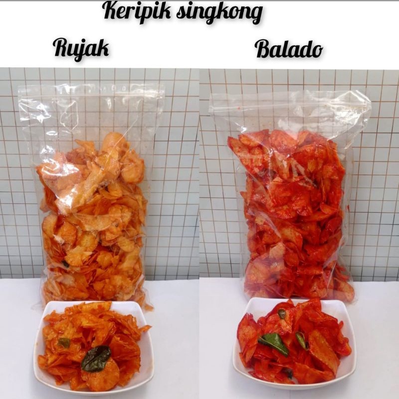 Keripik Singkong Balado &amp; Daun Jeruk Pedas 500 gr