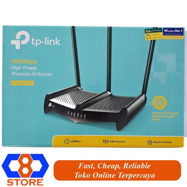 TPLINK WR941HP WIRELESS ROUTER HIGH POWER 3 ANTENA TEMBUS TEMBOK JAUH