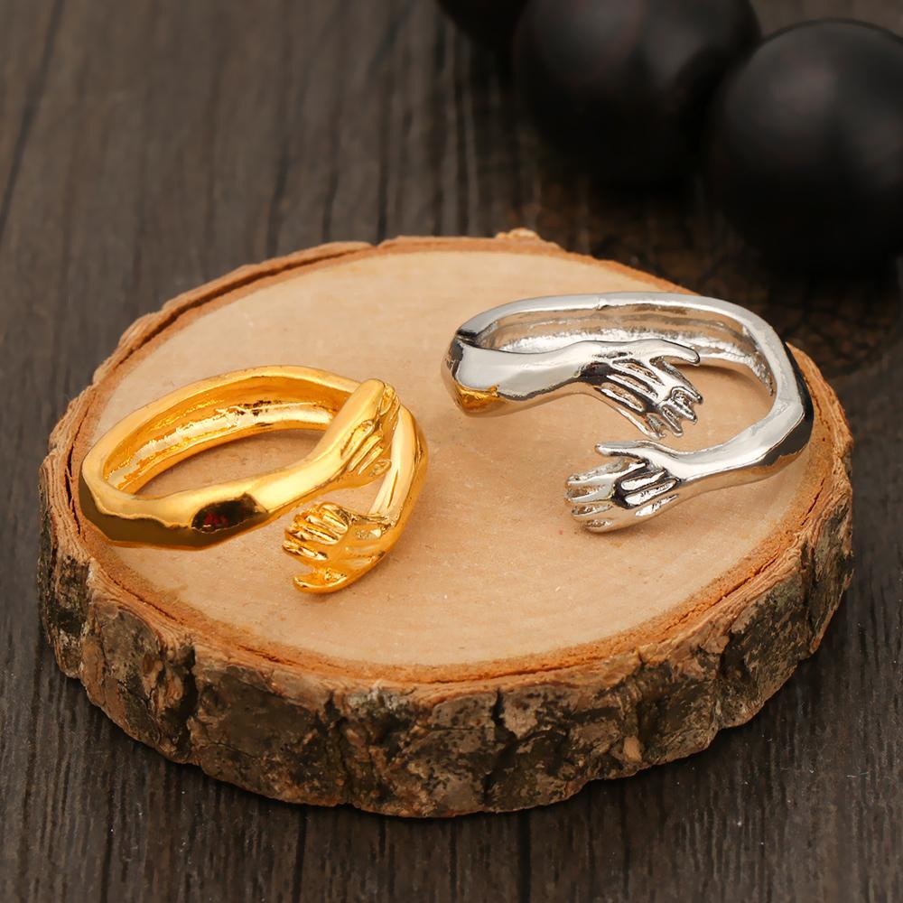 Cincin Tangan Nanas Ukir Pecinta Hadiah Perhiasan Pasangan Pernikahan Jari Terbuka