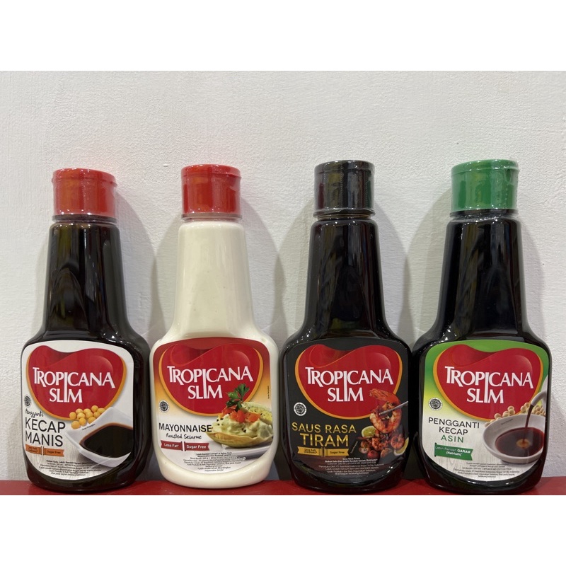 

Tropicana slim kecap manis ,kecap asin , saus tiram , mayonnaise