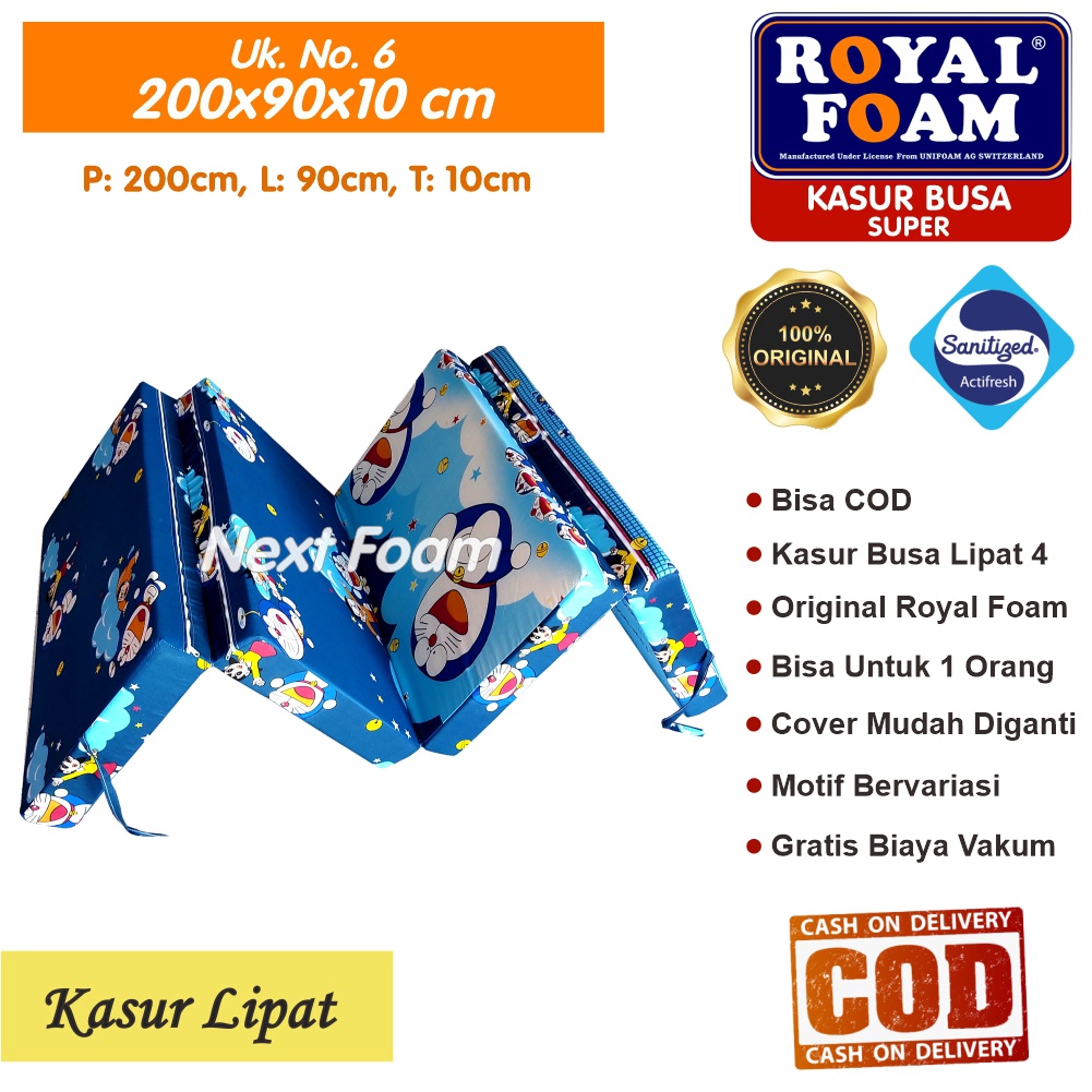 Kasur Busa Lipat Royal Foam Ukuran No 6 200x90x10 cm Tebal 10 cm D23 ORIGINAL