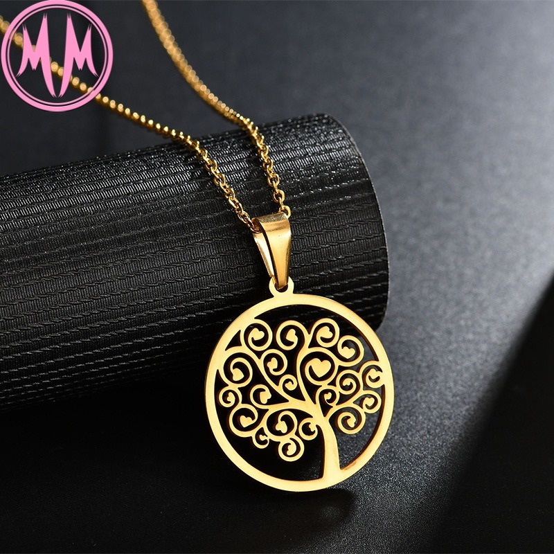 MORYMOSHI N642 Kalung Wanita Titanium Stainless Pohon Anti Karat Anti Luntur Fashion Korea