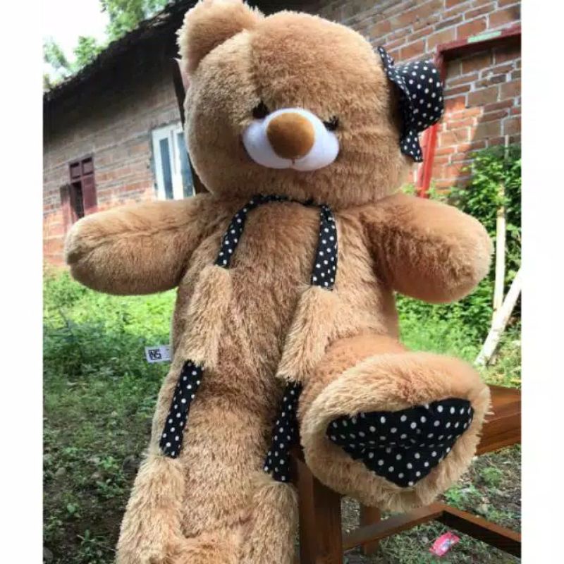 boneka teddy bear syal topi jumbo 90cm