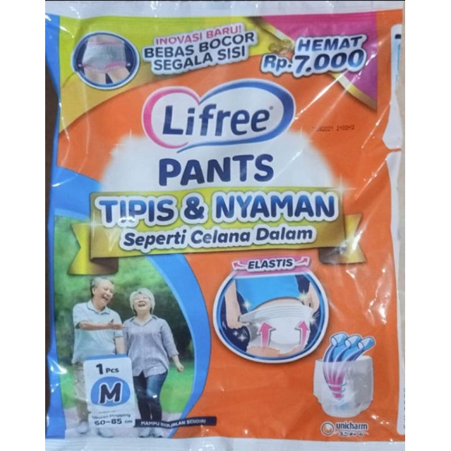 Lifree celana pampers dewasa satuan ukuran M 1 pcs