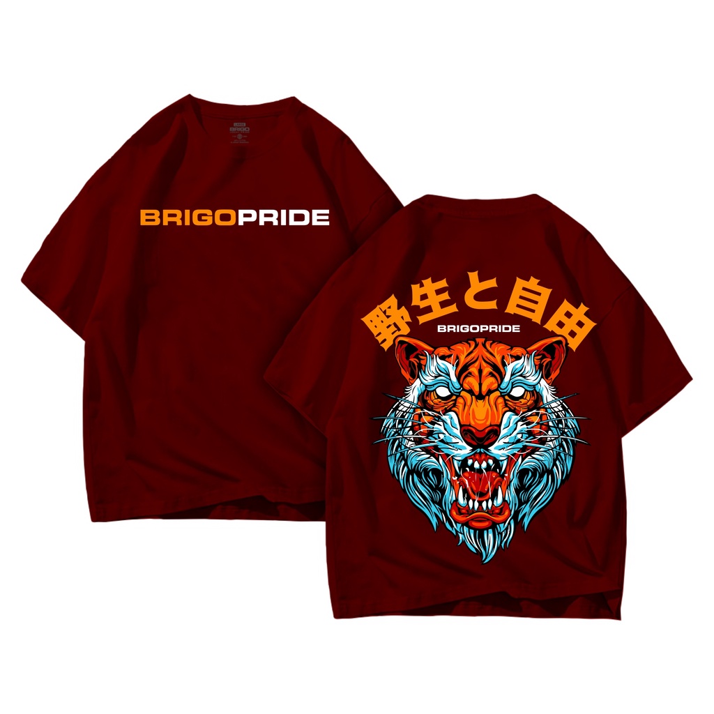 BRIGO Kaos Oversize TIGER JAPAN II Kaos Oversize Print DTF II Kaos Jumbo Size Pria &amp; Wanita