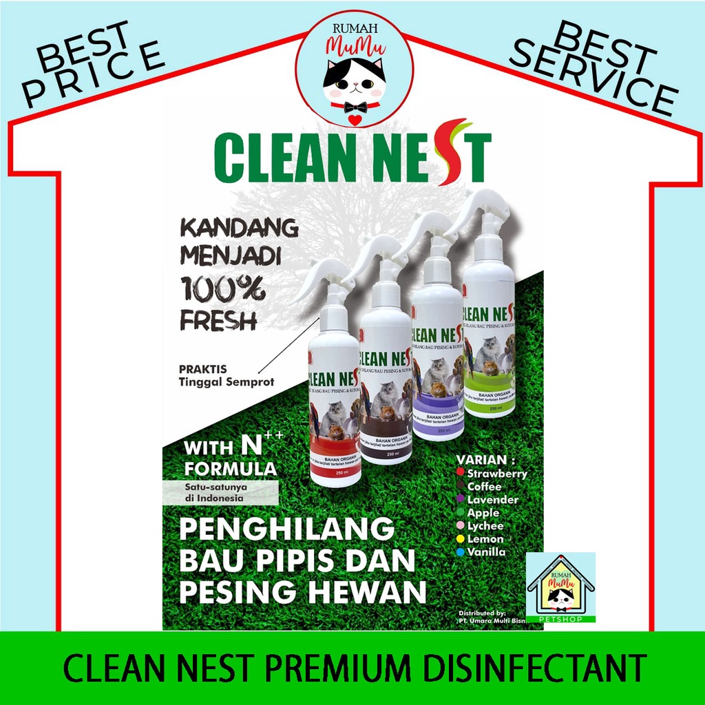 SPRAY PENGHILANG BAU PESING ORGANIK BAHAN NATURAL CLEAN NEST 250 ML