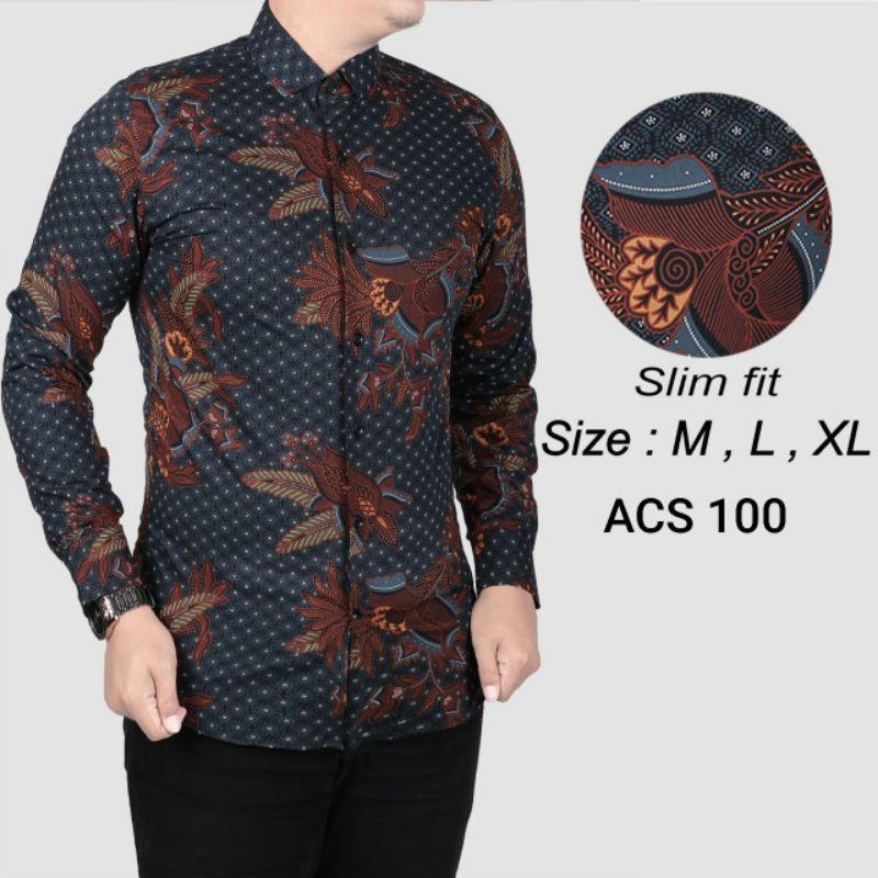 BAJU BATIK PRIA SLIM FIT MODERN ELEGAN KEMEJA BATIK PRIA SLIM FIT KATUN PREMIUM CBL949