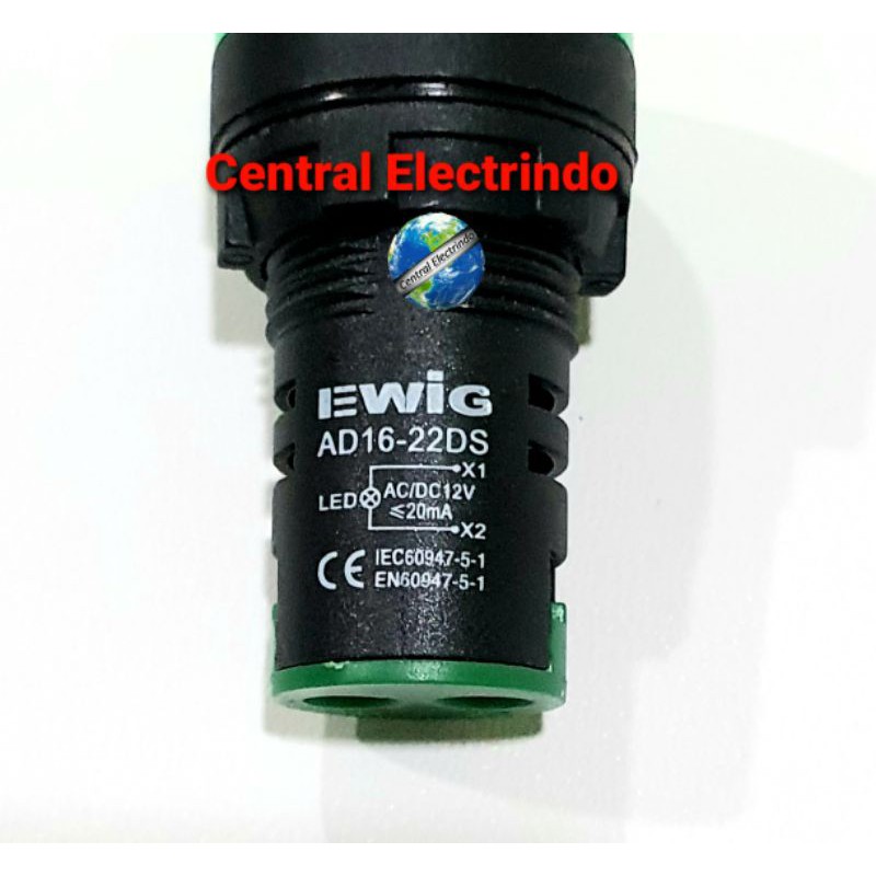 Pilot Lamp LED DC12V AD16 22DS 22mm EWIG Premium