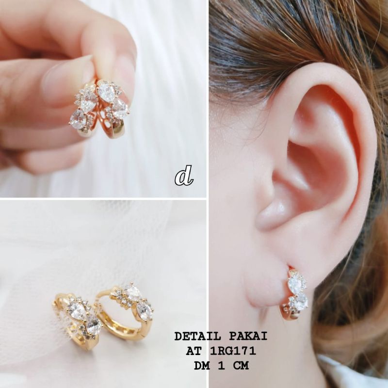 Anting Titanium Clip Permata Wanita Anti Karat Anting Terlaris Xupblink Jewelry