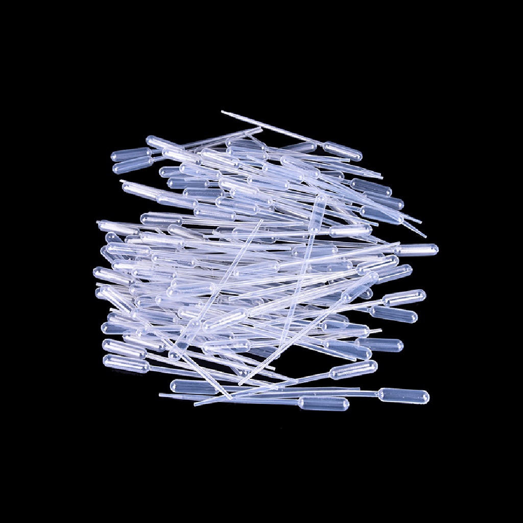 100 Pcs Pipet Transfer Mata Sekali Pakai Bahan Polyethylene Ukuran 0.5ml