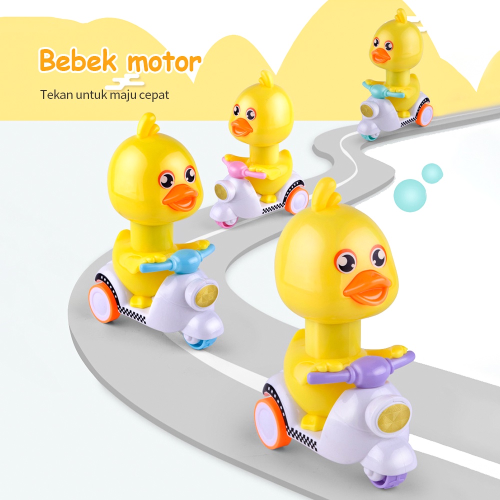 Halobaby Mainan Anak Bayi Tekan Mainan Bentuk Bebek Sepeda Motor Bisa Untuk Hadiah Anak