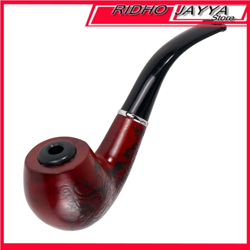 Chung Feng Pipa Rokok Kayu Ukiran Klasik