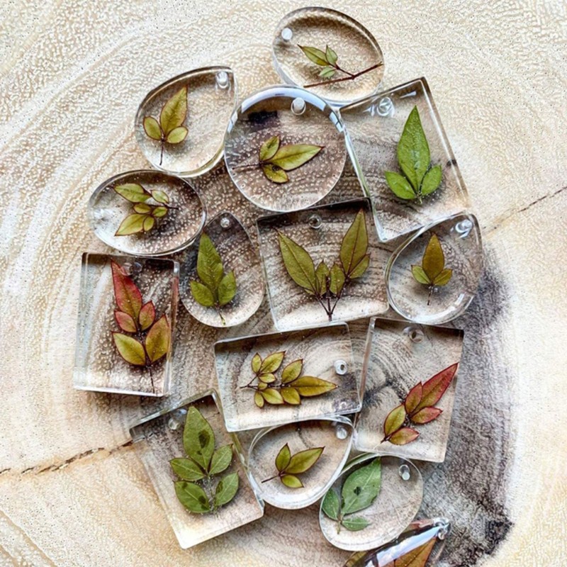 25 Pcs / Set Cetakan Liontin Kristal Epoksi Resin Bahan Silikon Untuk Kerajinan Perhiasan Kalung Gantungan Kunci