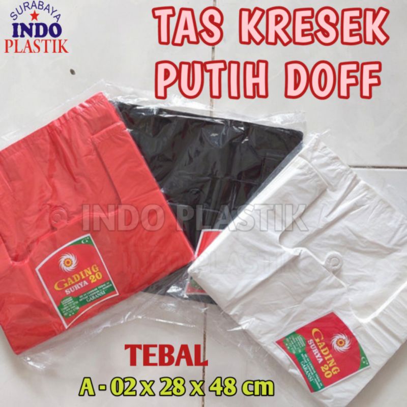 ISI 50 PCS TAS KRESEK PUTIH 28X48 CM TEBAL DOFF KANTONG PLASTIK TAS PLASTIK KANTONG KRESEK