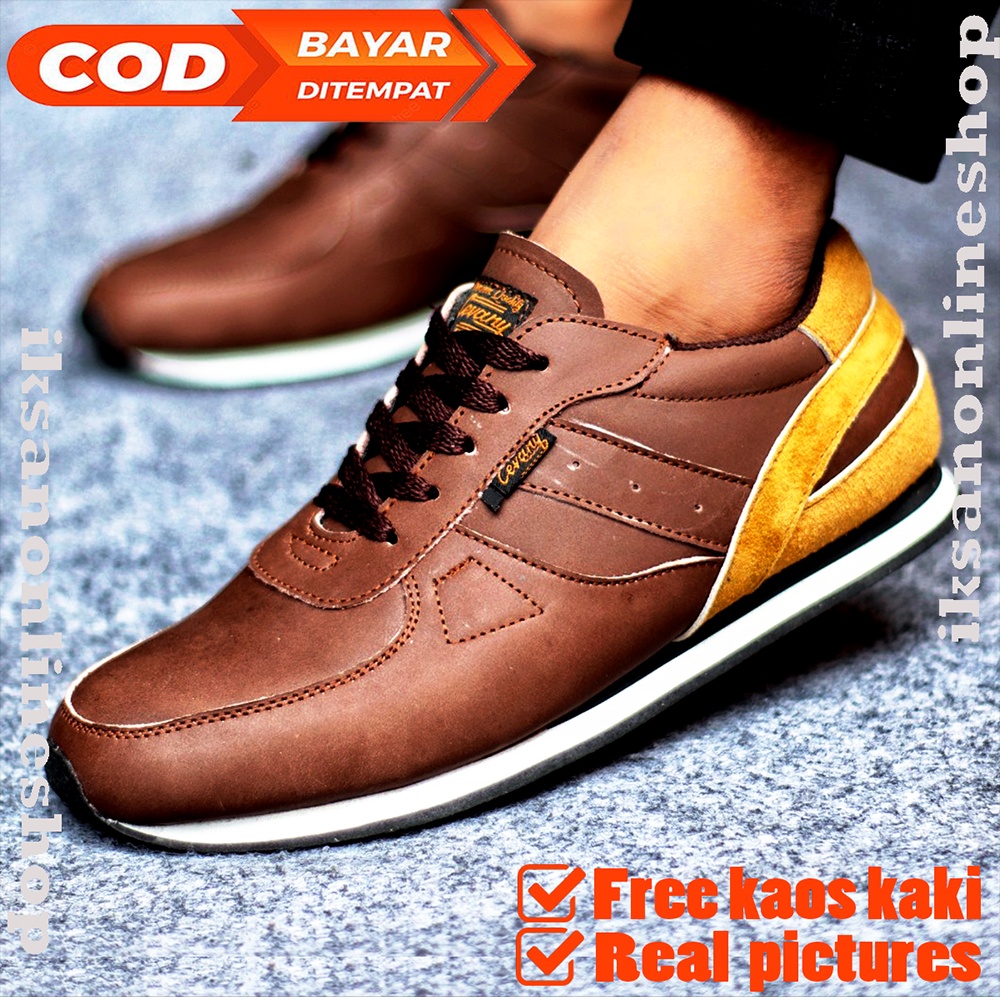 Sepatu Pria Sneakers Casual Original - Kulit Sapi