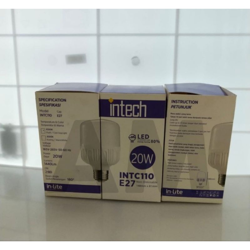 Lampu LED Intech 20watt