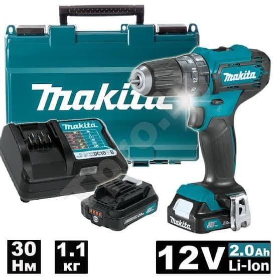 Bor Cordless 12Volt MAKITA HP 333 DWYE ( 2 Batre )