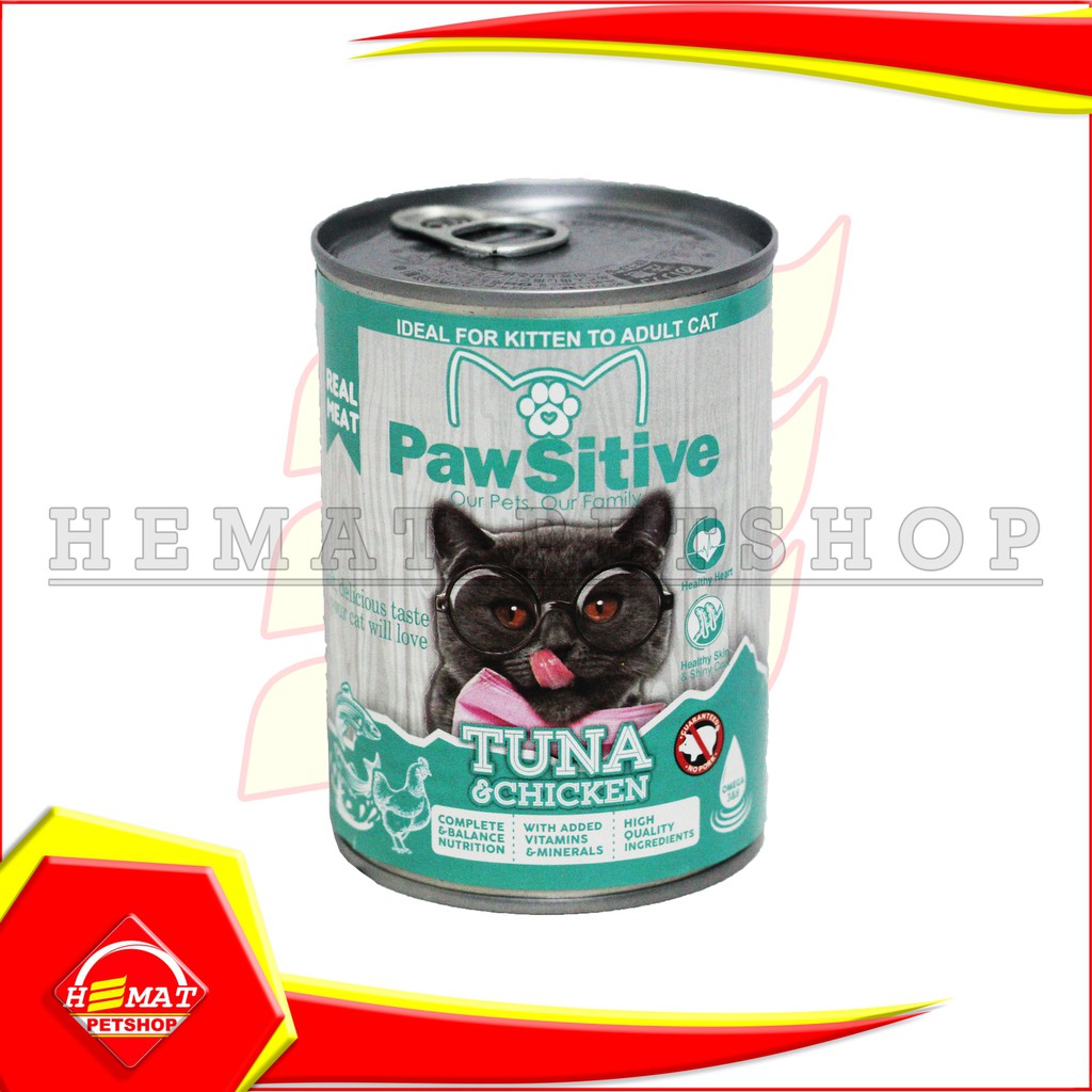 Pawsitive Makanan Basah Wet Food Anak Kucing Dewasa Kaleng 400 Gram