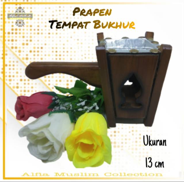 Tempat Buhur Kayu /Prapen / Mabhara / Perapen / Tempat Buhur / Alat Pembakaran buhur tinggi 13cm