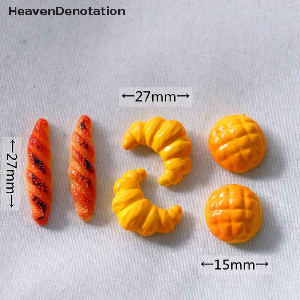 (Heavendenotation) 6pcs Miniatur Roti Croissant Untuk Rumah Boneka