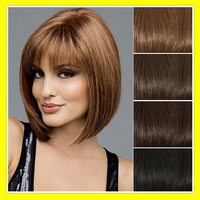 Wig Rambut Wanita Model Pendek Lurus