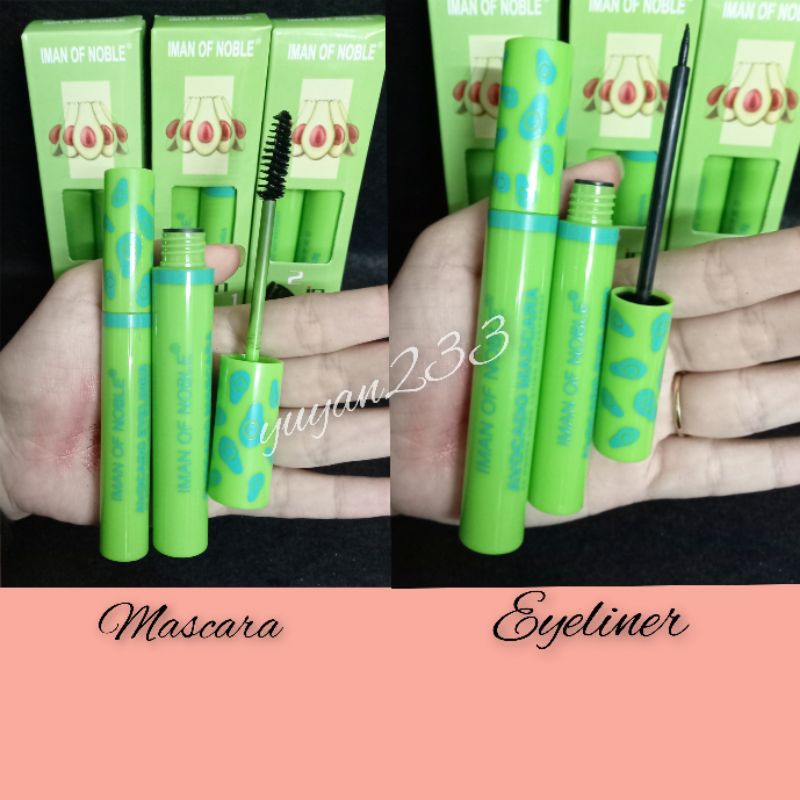 PROMO ECER!!!MASCARA DAN EYELINER AVOCADO IMAN OF NOBLE PAKET 2 IN 1