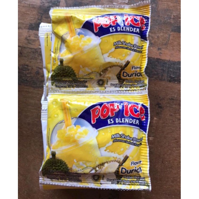 

Serbuk Minuman Instan Ice Blend Shake Pop Ice Rasa Durian Segar Eceran Kemasan 25 gr