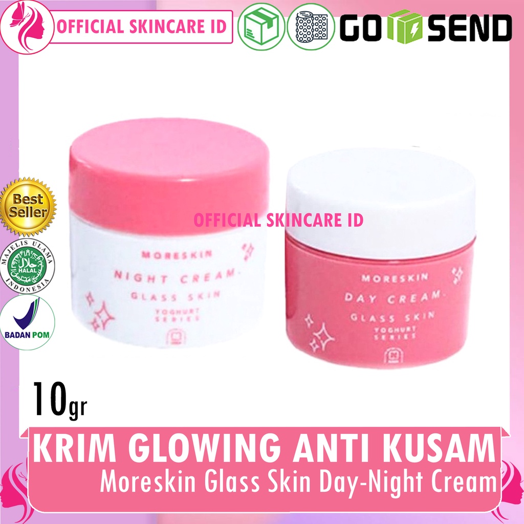 Day cream - Night cream - Cream wajah glowing bpom -Krim pencerah wajah - Moreskin Glaskin Cream sia